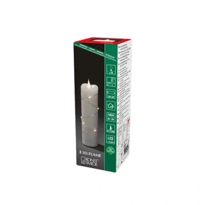 Imagen de Konstsmide Christmas Vela de cera LED blanca Color la luz blanco cálido 17,8 cm