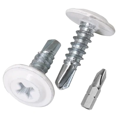 Imagen de SKIR&#039;CO Tornillos autoperforantes (50 unidades, 4,2 x 16 mm, cabeza de armadura modificada Phillips, tornillo chapa metálica, oblea (50, blanco puro RAL 9010)