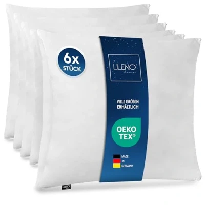 Imagen de LILENO HOME Cojín de microfibra 80 x cm (relleno 850 g) [juego 6] lavable hasta 95 grados con cremallera Almohada como relleno para cama decorativo sofá
