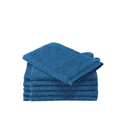 Imagen de de Witte Lietaer Contessa Luxe Guantes baño, algodón, 16 x 22 cm, 6 Unidades, Color Azul