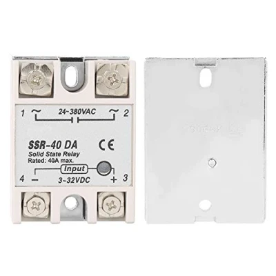 Imagen de Telituny Relé de estado sólido control automático, monofásico DC AC para sistema automático SSR 40DA 40A Entrada 3 32V Salida 24 380V