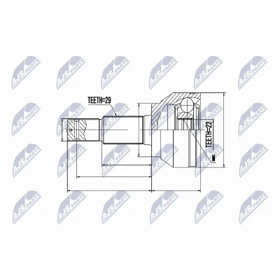 Imagen de NTY NPZ NS 087 Junta Homocinética lado de rueda, Eje delantero NISSAN: Juke