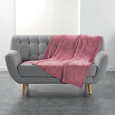 Imagen de Douceur d&#039;Intérieur Suavidad Interior FLANOU Plaid, Rosa, 125 x 150 cm