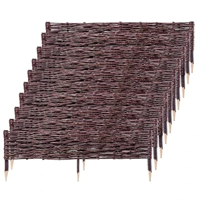 Imagen de KADAX Palisade de sauce, valla mimbre natural, hecha a mano, jardín para delimitación y parterres, césped (10 unidades 100 x 30 cm)