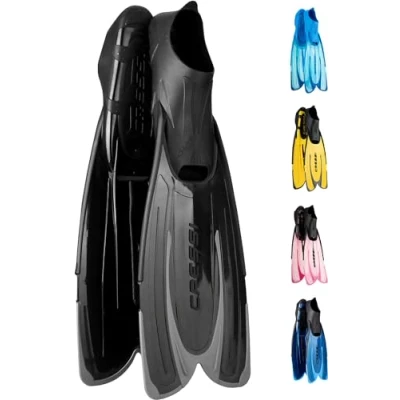Imagen de Cressi Agua Short, Aletas de Snorkeling Unisex Adulto, Negro (Negro/Plata), 39/40
