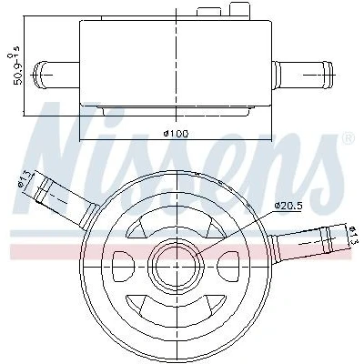 Imagen de Radiador de aceite, aceite motor NISSENS 91435