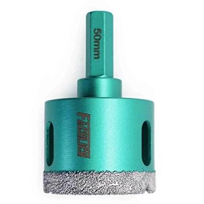 Imagen de FACHLICH Broca de Diamante,50mm con mango hexagonal para Perforación en Seco Porcelana Azulejo Granito Mármol