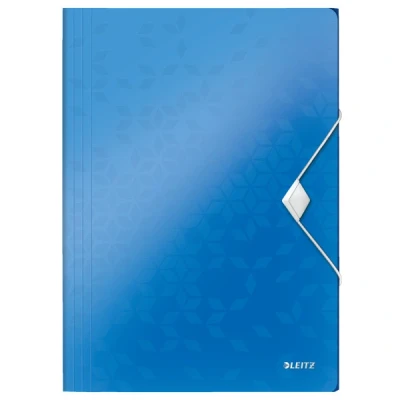 Imagen de LEITZ 45990036 Carpeta de gomas WOW PP con 3 solapas DIN A4 color azul metalizado