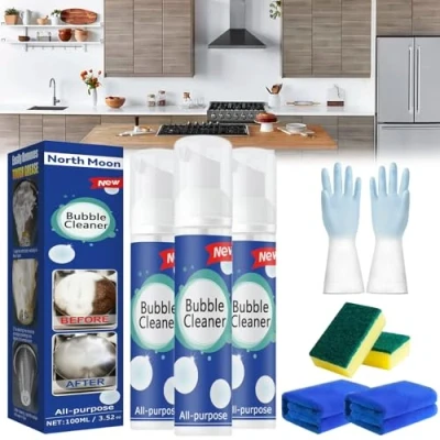 Imagen de Spray de limpieza multiusos sin enjuague, espuma limpiadora burbujas, limpiador burbujas en aerosol profunda cocina, potente manchas, removedor grasa y mugre