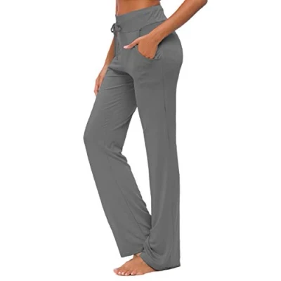Imagen de KESSER Pantalones De Yoga para Mujer con Bolsillos Pierna Recta Cómodos Modal Cordón Descansar Correr Largos Activos
