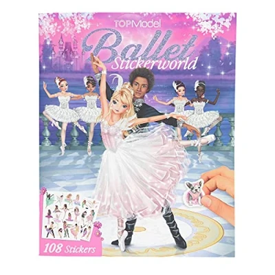 Imagen de Depesche 11581 TOPModel Stickerworld ballet Cuaderno de pegatinas para niñas con 20 diseños y 108 pegar adornar, aprox. 26 x 21 0,5 cm