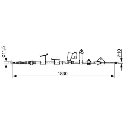 Imagen de BOSCH 1 987 482 652 Cable de Freno Mano 1830mm TOYOTA: Auris Hatchback