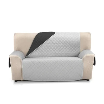 Imagen de Martina Home Cubre Sofá Acolchado Reversible Ámbar 3 Plazas XL Gris/Negro