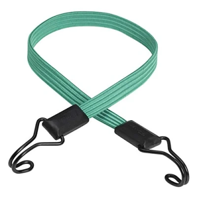 Imagen de Master Lock 3225EURDAT Cuerdas elásticas Planas con Ganchos de Doble Alambre, óptimo para Sujetar Cargas Pequeñas, Camping, Mudanzas, Unisex Adult, Verde, 80 cm