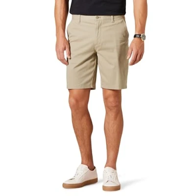 Imagen de Amazon Essentials Pantalones cortos chinos elásticos de 23 cm y corte entallado Hombre, Bronceado, 29W