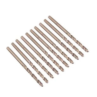 Imagen de Juego de 10 brocas helicoidales acero cobalto M35 alta velocidad (HSS) 1 a 5 mm para taladrar en inoxidable