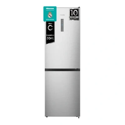 Imagen de Hisense RB390N4BCC Frigorífico Combi,No Frost, Inverter, Eficiente Clase C, Capacidad 304 L, 186 cm Al, Cajón Verduras, 4 Estrellas Congelador, Puerta Reversible, Silencioso 39dB, Color Blanco, Inox
