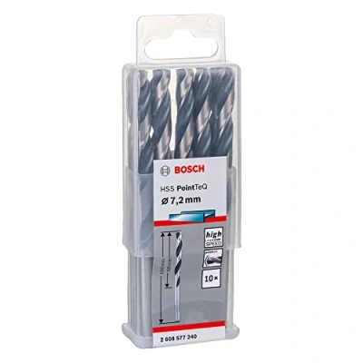Imagen de Bosch Professional 10 brocas helicoidales HSS PointTeQ, para metal, 7.2 x 69 109 mm, accesorio de taladro