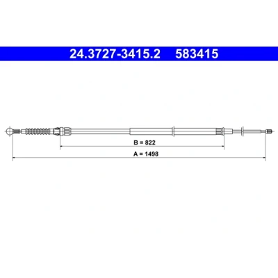 Imagen de ATE 24.3727 3415.2 Cable de Freno Mano 1498
