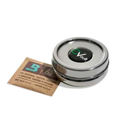 Imagen de Boveda CVAULT XSmall Twist Endurecimiento y almacenamiento a prueba de olores, hermético resistente la luz Acero inoxidable calidad alimentaria Incluye 62% RH
