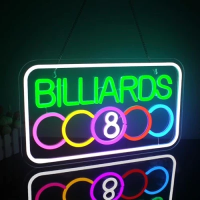 Imagen de Looklight billar Letrero de neón sala Letreros LED coloridos Luces regulables para Juego Decoración fiesta Dormitorio Regalo niños