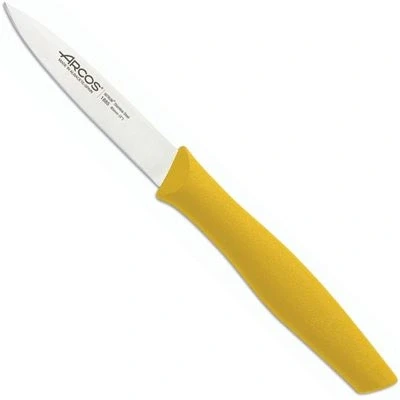 Imagen de Arcos Serie Nova Cuchillo Mondador Hoja de Acero Inoxidable 85 mm Mango Polipropileno Color Amarillo