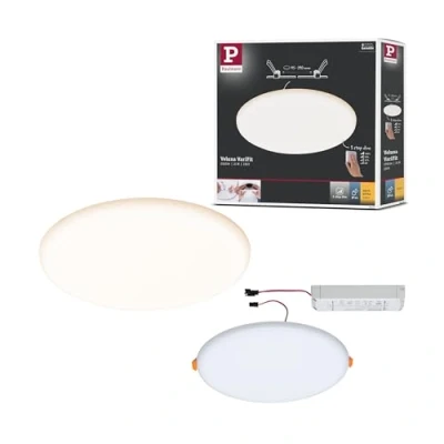 Imagen de Paulmann 93064 Panel LED, luminaria empotrable Veluna VariFit IP44 3 Step Dim 215 mm redondo incl. 1x21 W, lámpara de techo, satinado, plástico 3000 K