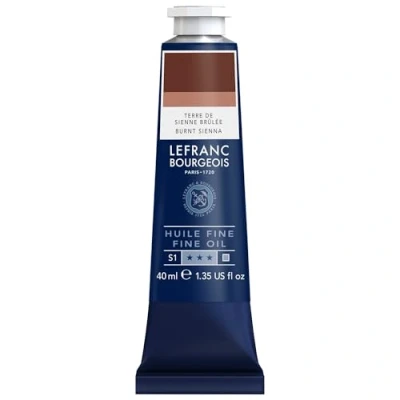 Imagen de Lefranc Bourgeois 301792 Pintura al óleo fina de calidad, resistente a la luz y consistencia uniforme, tubo 40 ml, ideal para lienzos tableros pintura, Siena tostado