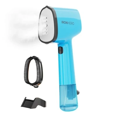 Imagen de Cecotec Plancha Vertical Suela cerámica IronHero V 1500 Essential Blue, Potencia W, Vapor continuo 25g/min, Calentamiento rápido, Desinfecta, limpia y cuida tus prendas, revestida