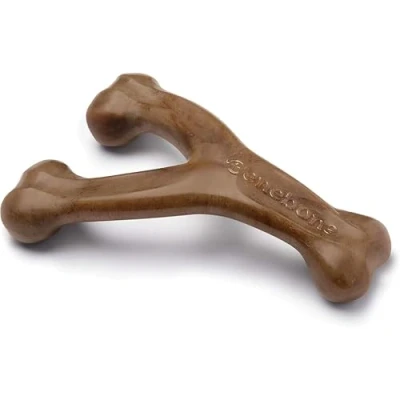 Imagen de Wishbone de Benebone, un juguete para morder, con auténtico beicon mini, resistente e indicado perros masticadores agresivos, fabricado en EE. UU.