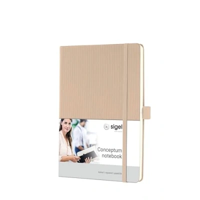 Imagen de SIGEL CO650 Cuaderno premium cuadriculado, A5, tapa dura, beige Conceptum