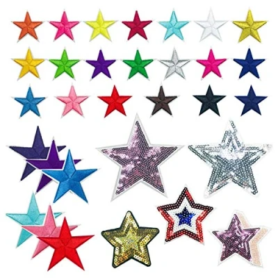 Imagen de Woohome 31 Pz Estrella Parches Ropa Termoadhesivos, Bordados Patch Sticker para Ropa, Mochila, Gorras, Repara El Palo de Agujero