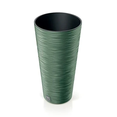 Imagen de Macetero color verde tierra, con depósito, colección FURU, de 25 x 48 cm, capacidad 7,5 L.