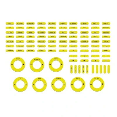 Imagen de Simoni Racing SRS10 Pegatinas Amarillo Fluor para Volante Simulador de Conducción Botonera