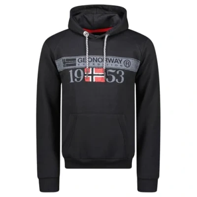 Imagen de Geographical Norway Fastlife Men Sudadera Hombre con Capucha Y Bolsillos Sudaderas Manga Larga Chaqueta Caliente Cremallera Jersey Hombres Primavera Verano Otoño Invierno (Negro M)