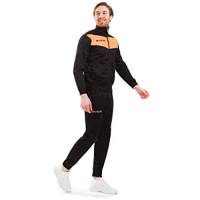 Imagen de Givova Visa Chandal, Hombre, Multicolor (Nero/Arancione Fluo), M