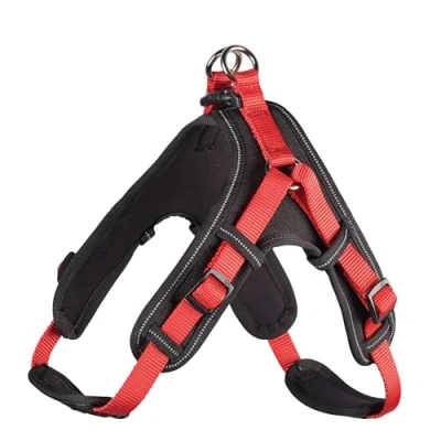 Imagen de HUNTER Vario Quick Arnés de Neopreno (tamaño Grande, 67 80 cm, 25 mm), Color Rojo y Negro