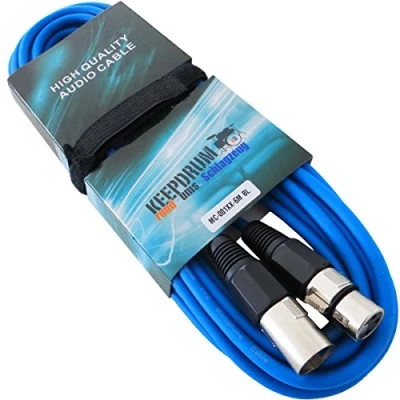 Imagen de Keepdrum MC 001XX Cable de micrófono (XLR macho a XLR hembra, 6 m, azul)