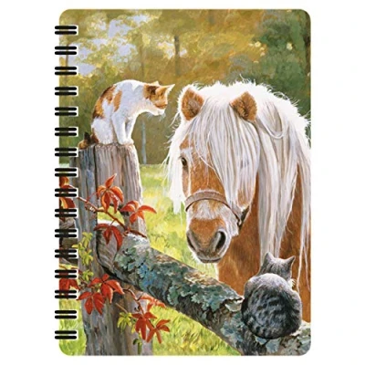 Imagen de 3D LiveLife Libreta de visita Deluxebase. pequeña A6 espiral, lenticular caballos y hojas lisas recicladas. Ilustraciones con licencia del reconocido artista Persis Clayton Weirs