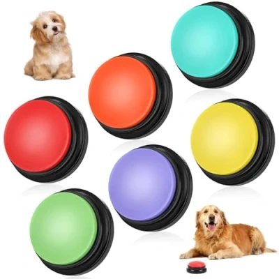 Imagen de SternSinn Botones para Perros de Comunicación, 6 Piezas Buzzers Coloridos con grabación, Perro interacción, Se Aplica a Mascotas y Juego Interactivo