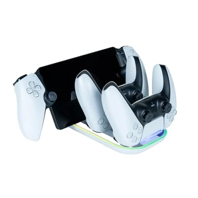 Imagen de Soporte Dual para Mandos PS5 y Playstation Portal con Luz Indicadora RGB Nacon