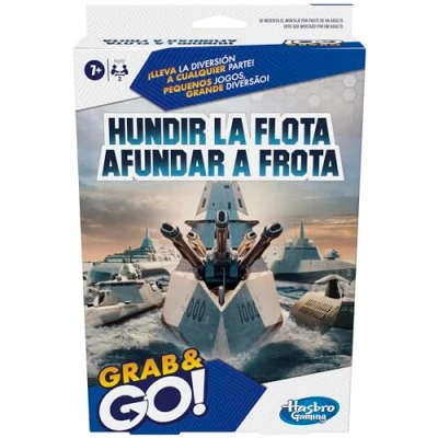 Imagen de Hasbro Gaming Hundir la Flota Grab and Go Juego portátil para 2 Jugadores Infantil Viajes