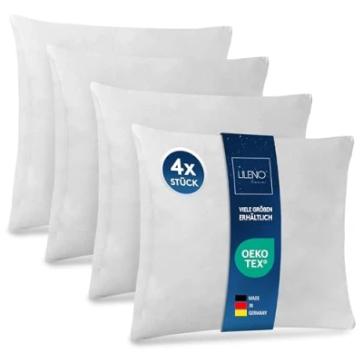 Imagen de LILENO HOME Lote de 4 Relleno Cojín 80x80 cm Interior Lavable a 40C Apto para Personas Alérgicas poliéster Inlet sofá Cóctel y Almohada