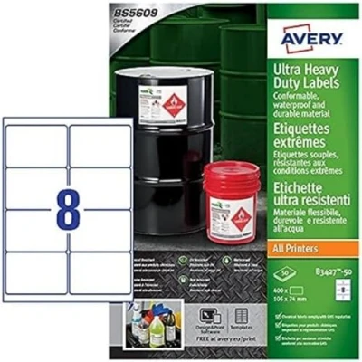 Imagen de Avery España B3427 50 Caja de 400 etiquetas para uso industrial