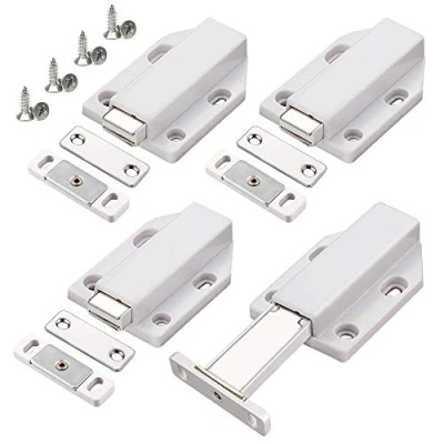 Imagen de Iman Cierre Push to Open Jiayi 4 Piezas Armarios Puerta Presion Magnetica Sistema para Puertas Pestillo Magnetico Amortiguador Cocina Cajon Cerradore Mueble Cerrojo Cerradura