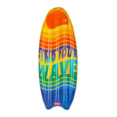 Imagen de Legami Colchoneta Hinchable de Playa Individual, con Forma Tabla Surf, 2 cámaras Aire, Incluye Parche Autoadhesivo, soporta hasta 90 kg, 80 x 173 cm, Waves
