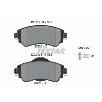 Imagen de TEXTAR 2522001 Juego de pastillas freno no preparado para indicador desgaste con tornillos pinza CITROËN: C4 II Hatchback, DS4 Hatchback