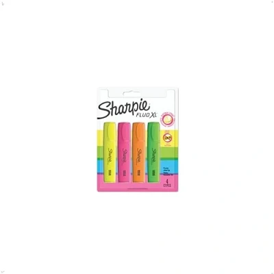 Imagen de Sharpie Fluo XL subrayadores fluorescentes punta biselada Resaltadores de colores amarillo, rosa, naranja y verde paquete 4 rotuladores