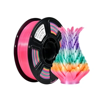 Imagen de iBOSS filamento de seda caramelo arco iris PLA+ 3D alta velocidad, 1 kg, impresora PLA Pro, 1,75 mm +/ 0,02 mm, se adapta a la mayoría las