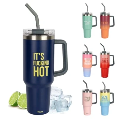 Imagen de Fisura Botella de agua térmica 1,2 litros grande. acero inoxidable. Sin BPA. 24 horas frío / 12 calor. Con pajita incluida. 9,8 cm x 27,8 (Hot, azul oscuro)